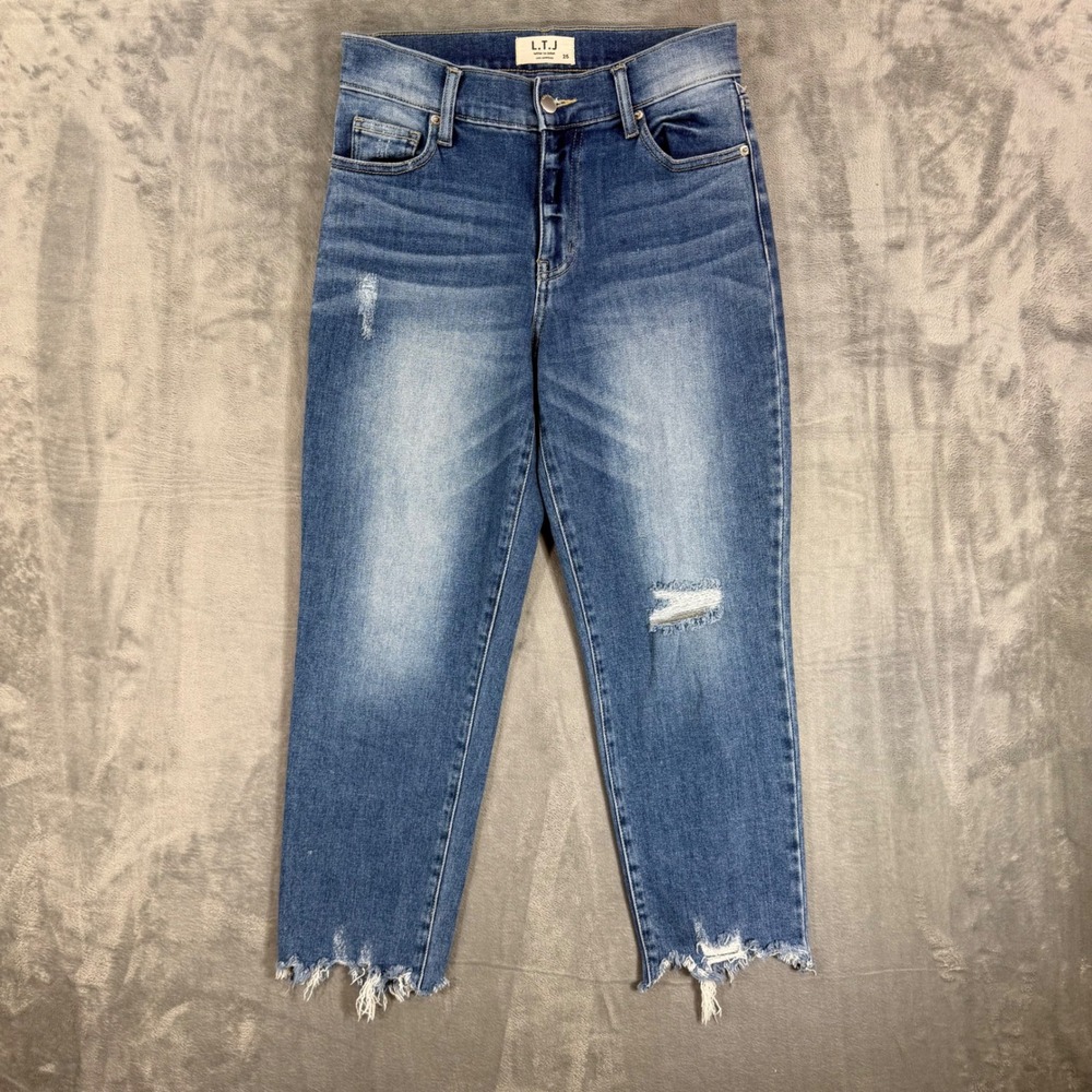 L.T.J Letter to‎ Juliet Straight Jeans Women's Size 25 Blue Distressed